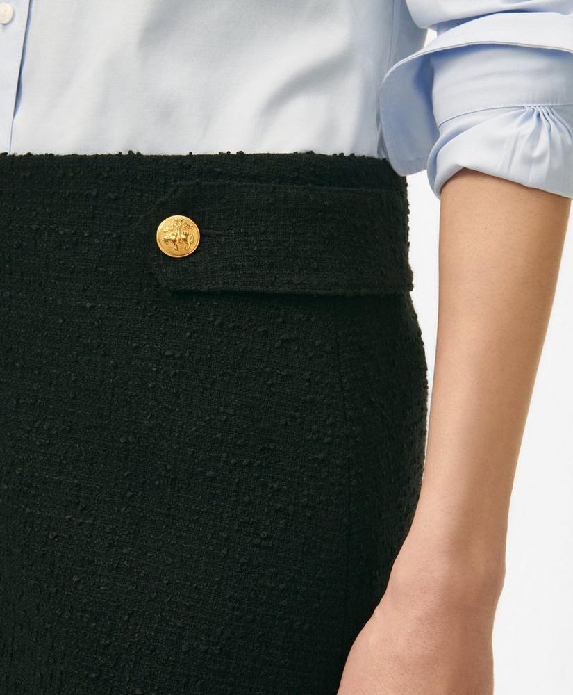 Button-Tab Skirt in Boucle Product Image