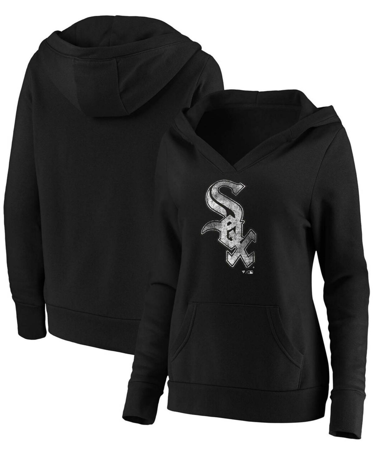 Womens Fanatics Branded Chicago White Sox Core Team Crossover V-Neck Pullover Hoodie Product Image