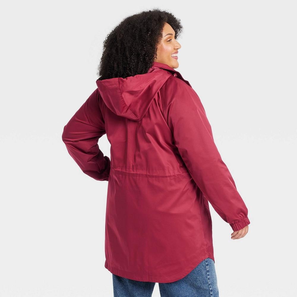 Womens Rain Jacket - Ava & Viv Burgundy 3X Product Image