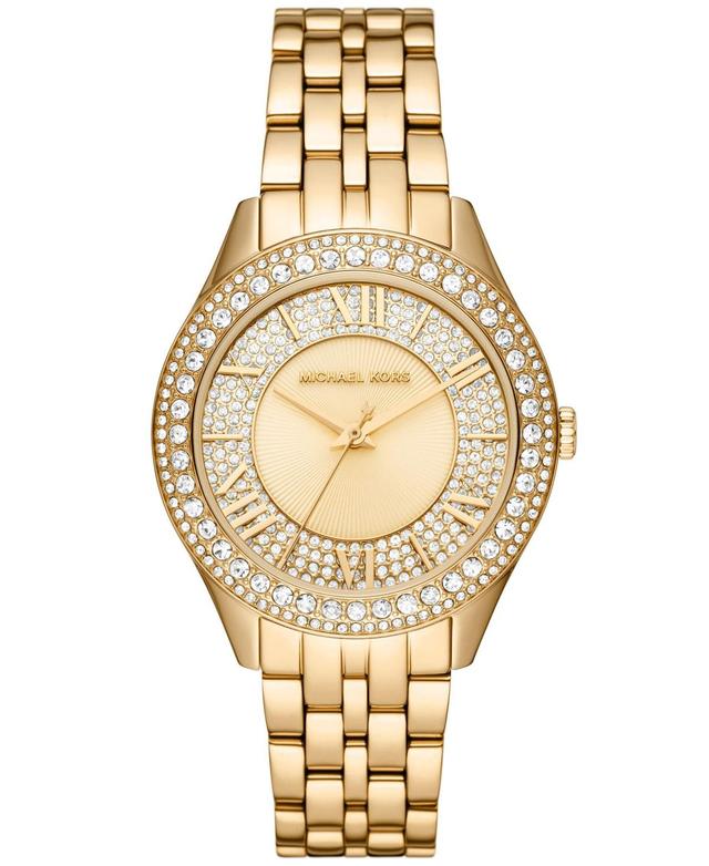 Michael Kors Womens Harlowe Three-Hand Analog Gold-Tone Stainless Steel Bracelet Watch Product Image