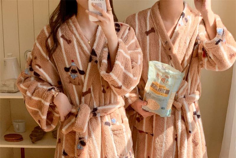 Couple Matching Dog Print Pajama Robe Product Image