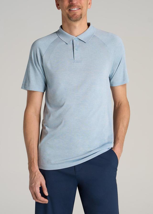 A.T. Performance: Raglan Men's Tall Polo Shirt in Light Blue Mix Male Product Image