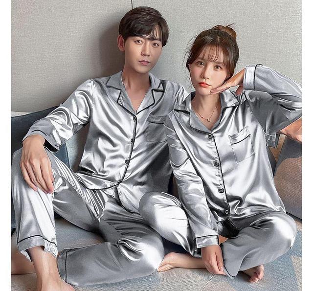 Couple Matching Checked Pajama Set Product Image