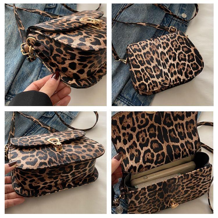 Leopard Patterned Flap Crossbody Bag Product Image