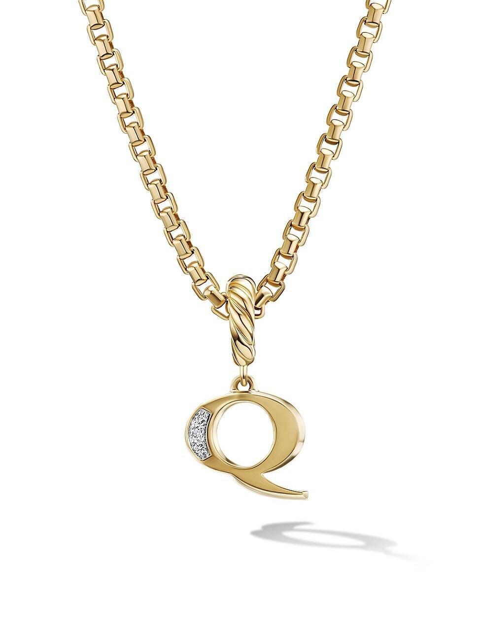 Womens Pav Initial Pendant in 18K Yellow Gold with Diamonds Product Image