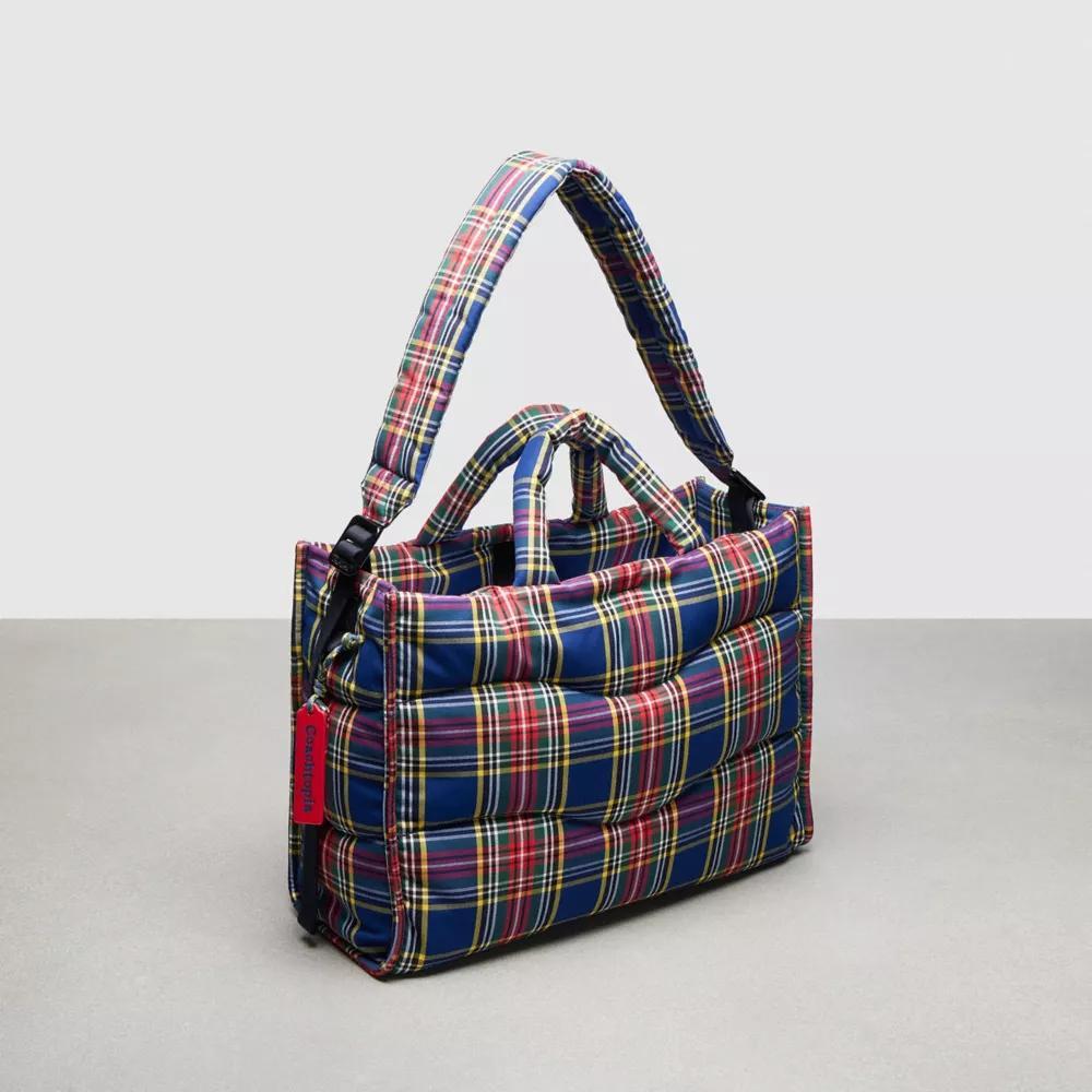 Coachtopia Loop Wavy Tote In Recycled Polyester With Plaid Quilting Product Image