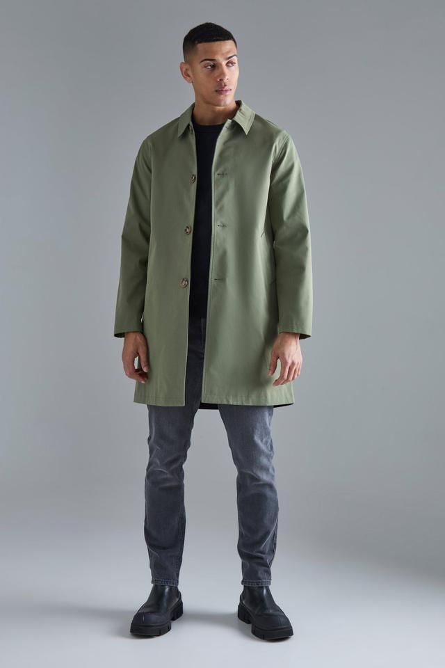 Classic Contrast Panel Trench Coat | boohooMAN USA Product Image