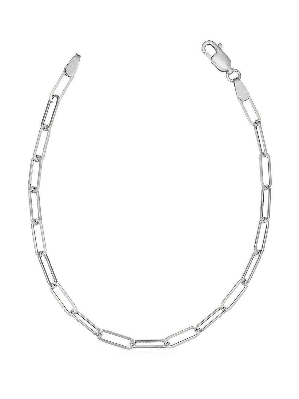 Womens 14K White Gold Venice Link Bracelet Product Image