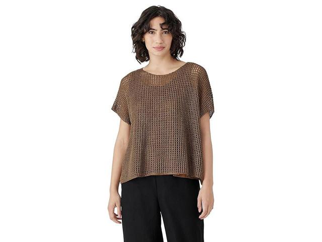 Eileen Fisher Bateau Neck Cap Sleeve Sweater Women's Clothing Product Image