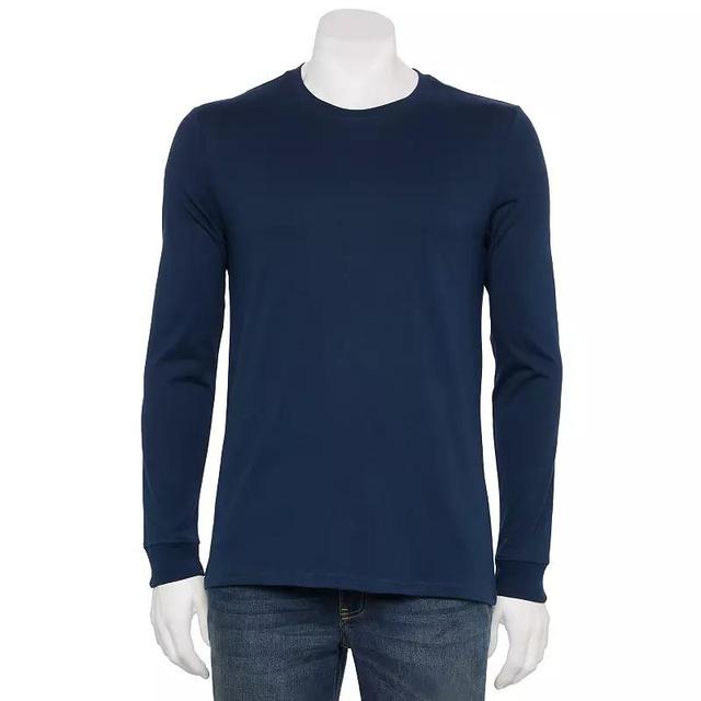 Mens Sonoma Goods For Life Supersoft Long Sleeve Crewneck Tee Blue Product Image