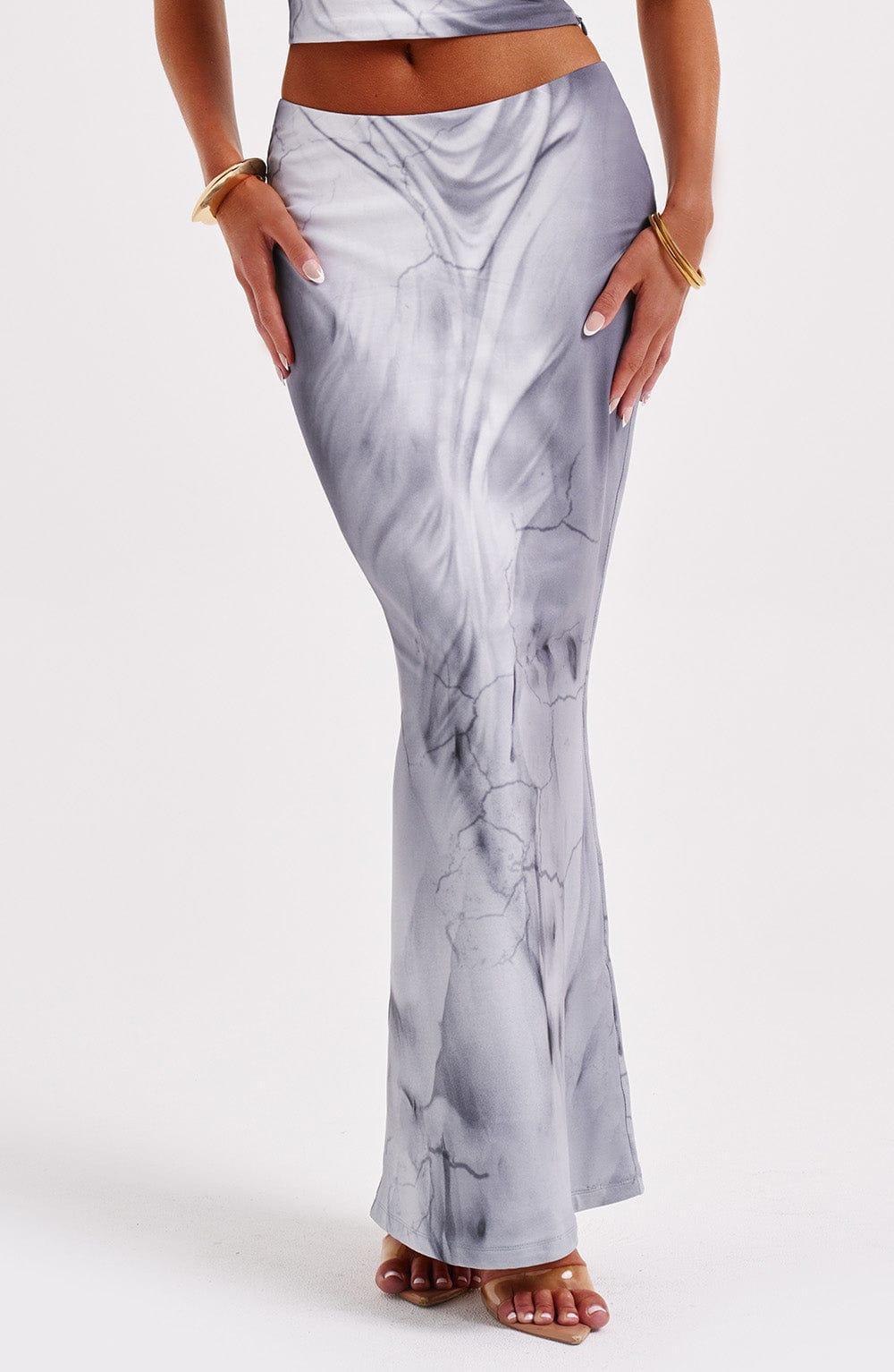 Charmayne Maxi Skirt - Grey Body Print Product Image