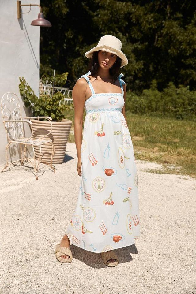 Provence Escape Linen Maxi Dress Multi Product Image