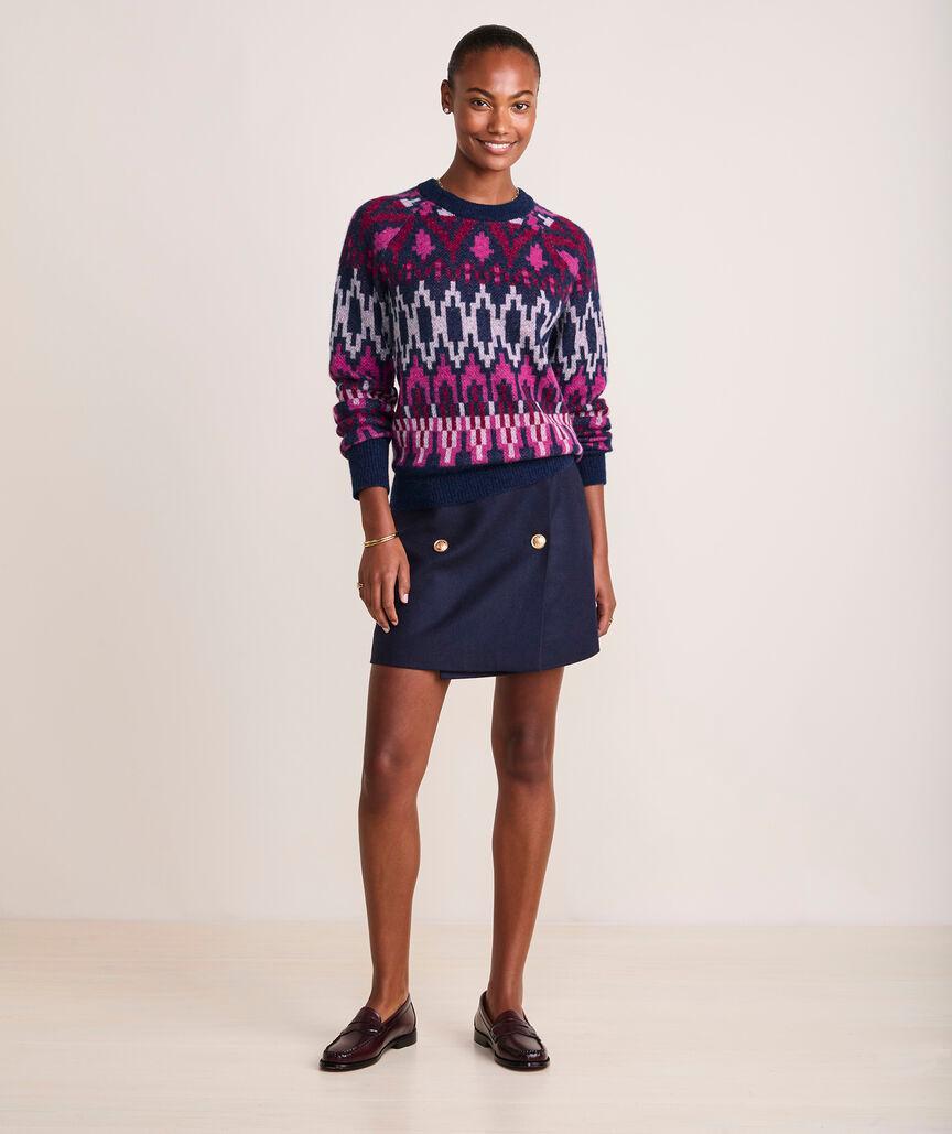 Wool-Blend Fair Isle Crewneck Sweater Product Image