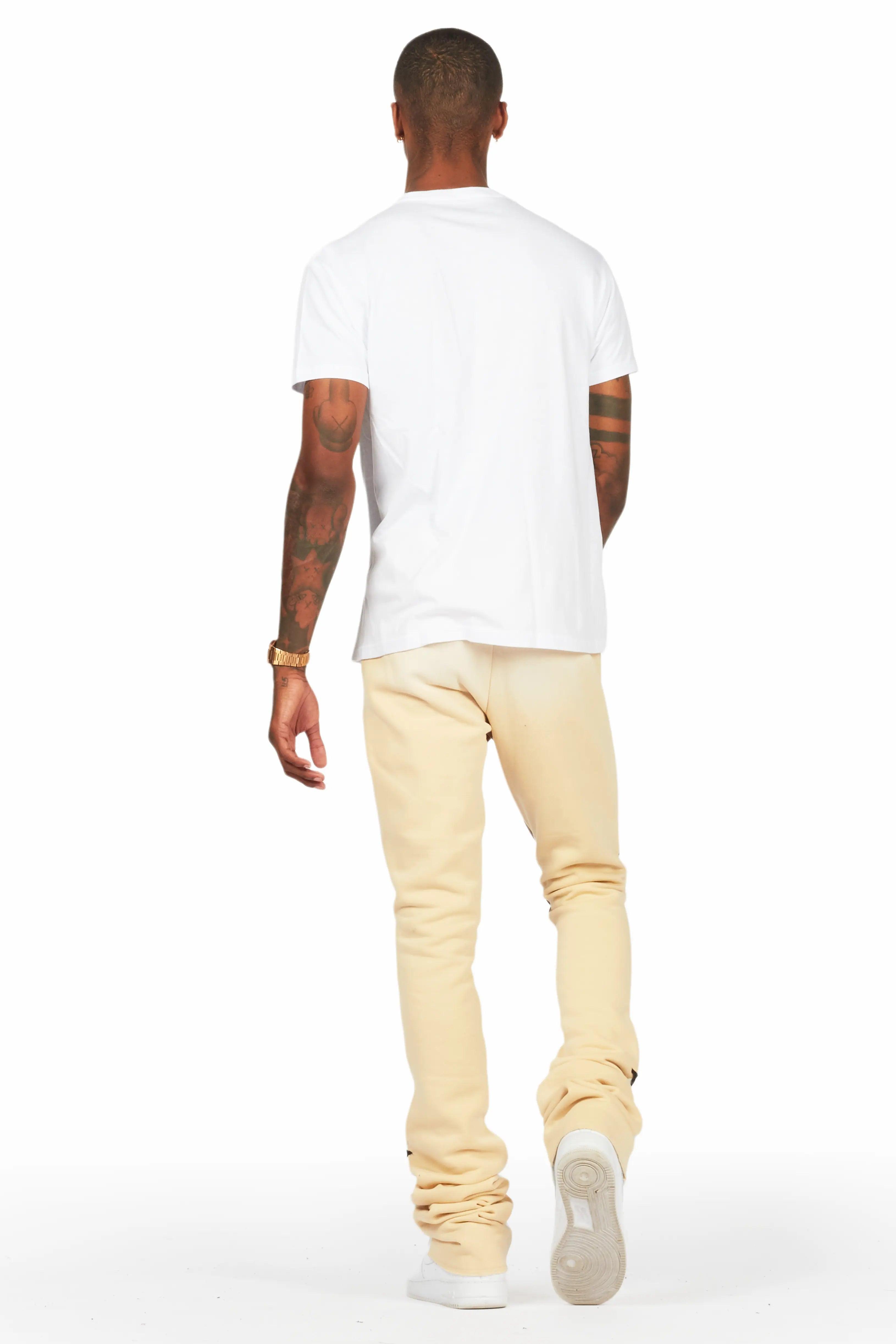 Felipe White/Beige T-Shirt/Super Stacked Flare Track Set Male Product Image