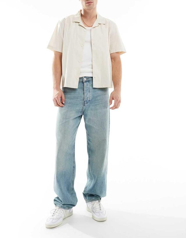 ONLY & SONS Fade loose fit jean in bleach wash Product Image