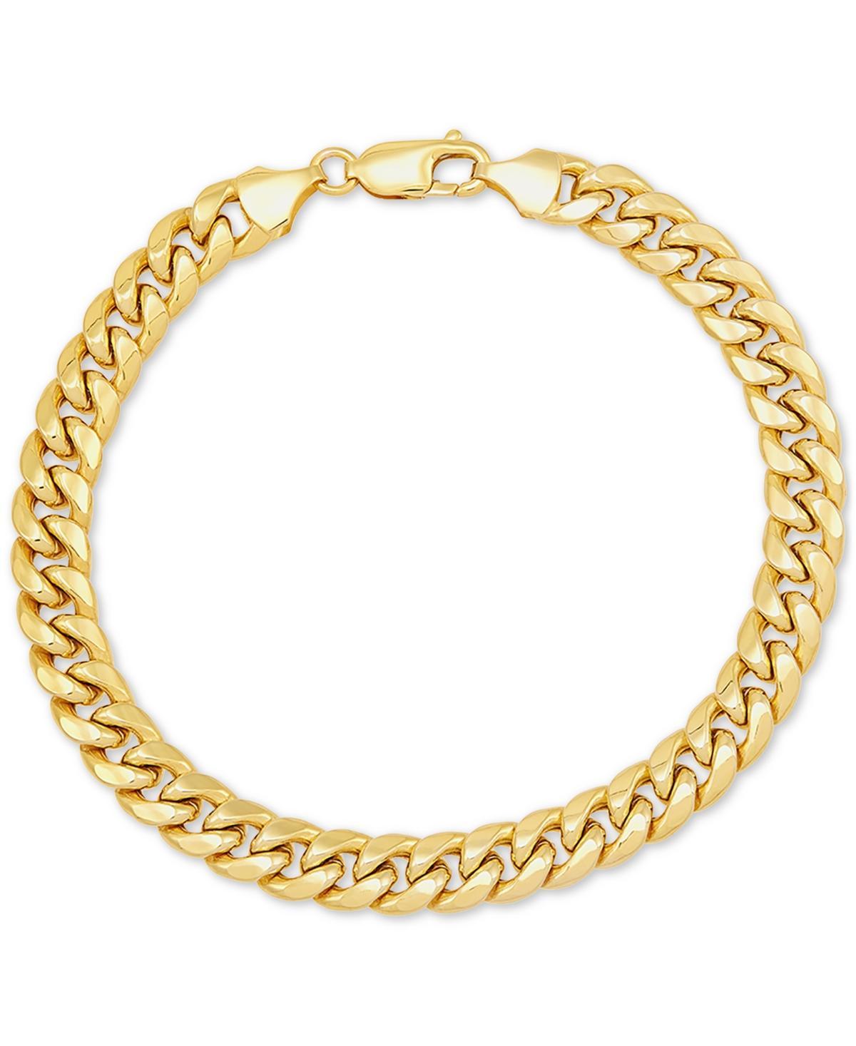 Italian Gold Mens Miami Cuban Link 9-1/2 Chain Bracelet (7mm) in 10k Gold Product Image