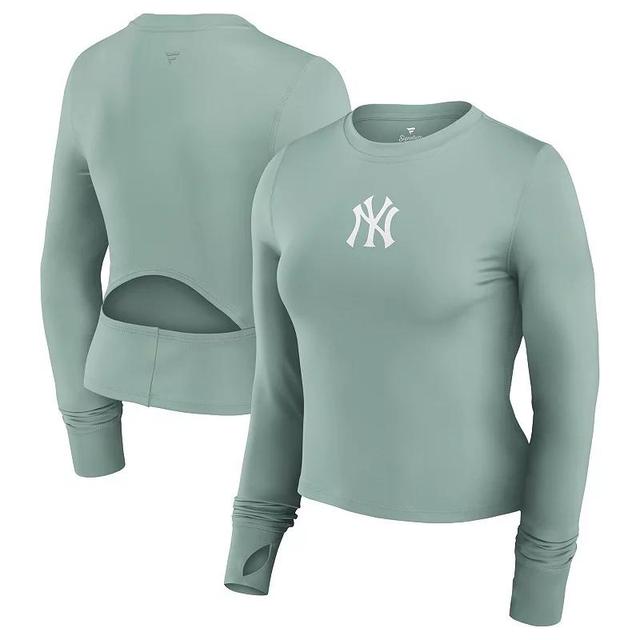 Womens Fanatics New York Yankees Studio Fitted Long Sleeve Gym Top Product Image