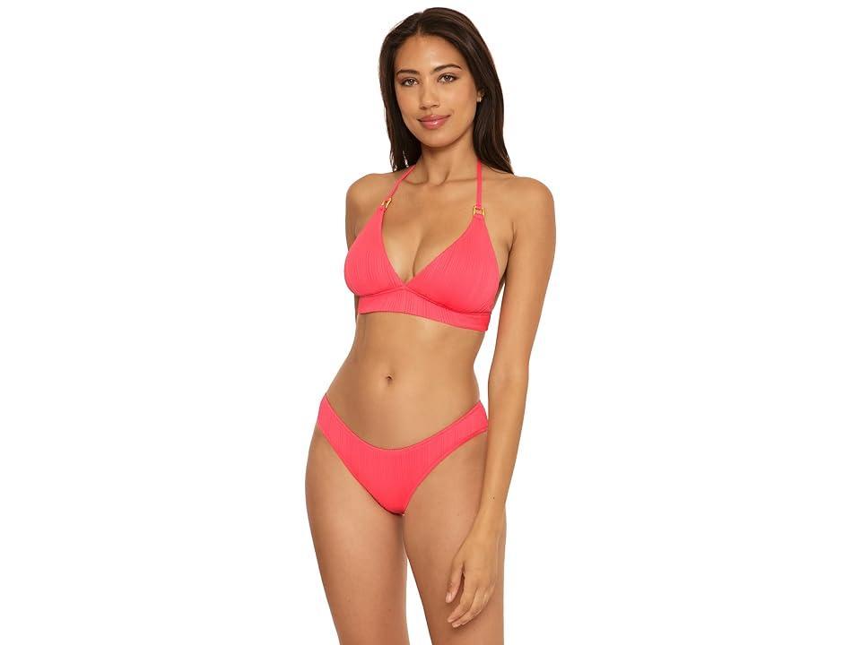 BECCA Moon Ridge Rib Adela Hipster (Grapefruit) Women's Swimwear Product Image