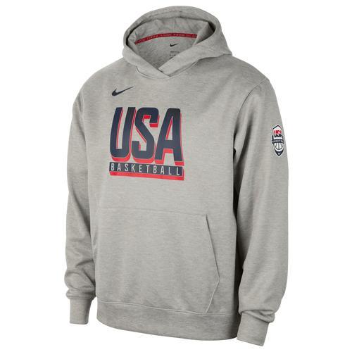 Nike Mens Nike USA Olympics 24 Practice Fleece Hoodie - Mens Grey/Grey Product Image