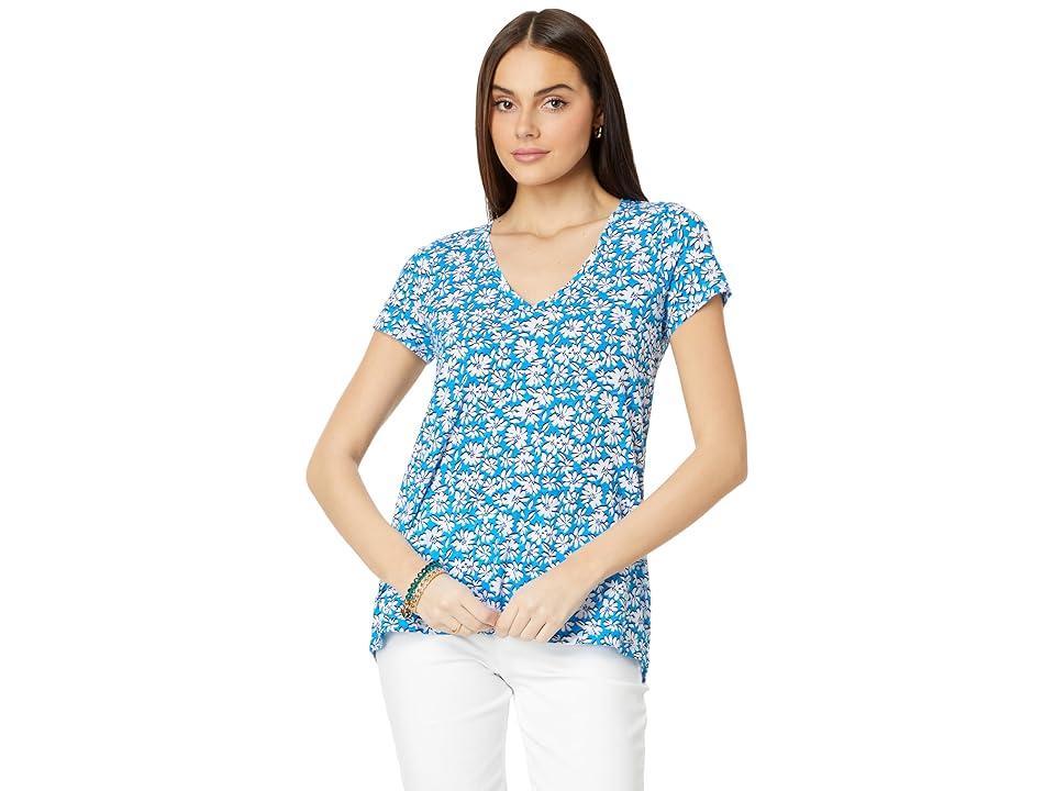 Lilly Pulitzer Etta V-Neck (Lunar Palm Beach Petals) Women's Clothing Product Image