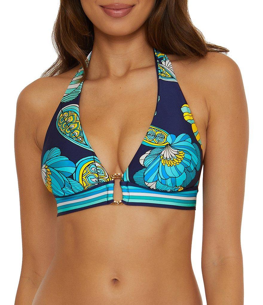 Trina Turk Pirouette Floral Halter Neck Bralette Swim Top Product Image