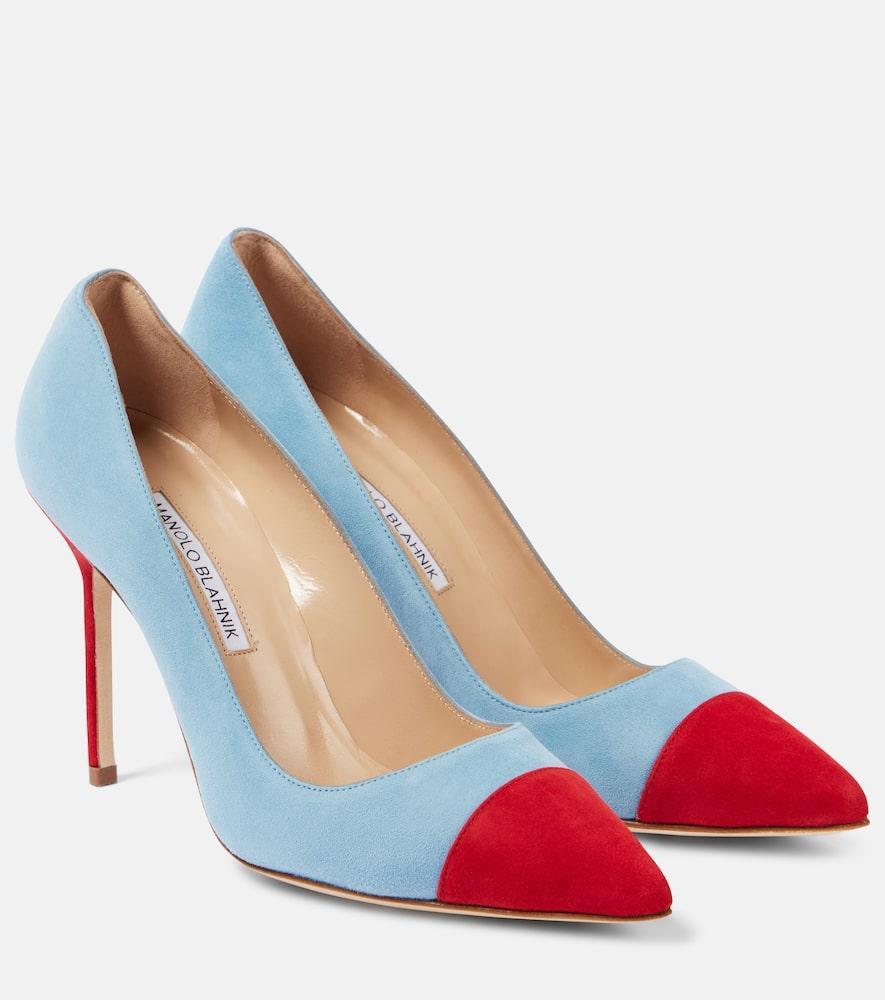 MANOLO BLAHNIK Capcour 105 Suede Pumps In Blue Product Image