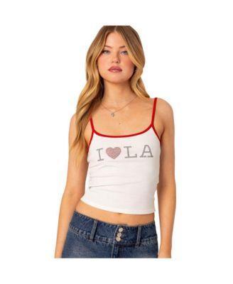 Women's LA Lover rhinestone tank top Product Image