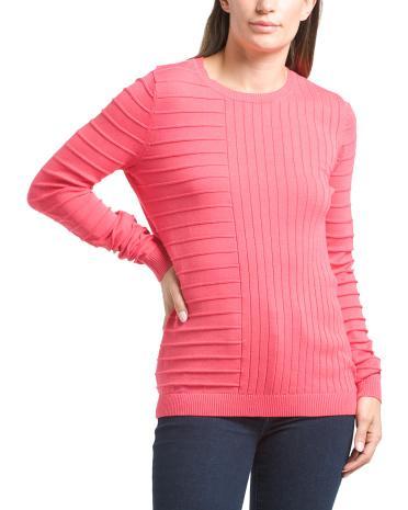 Pima Cotton Textured Ribbed Sweater for Women Product Image