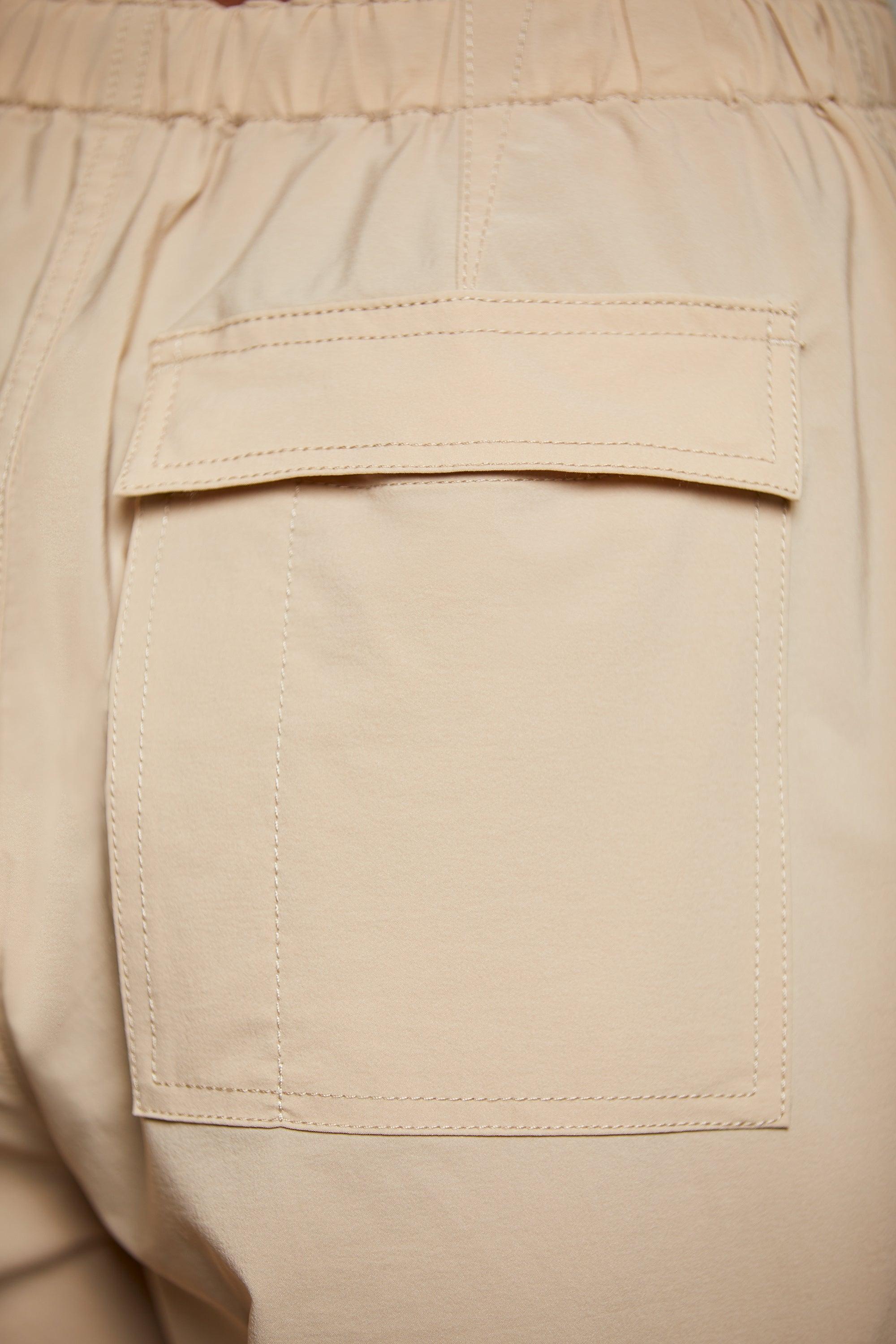 Wide Leg Cargo Trousers in Beige Product Image