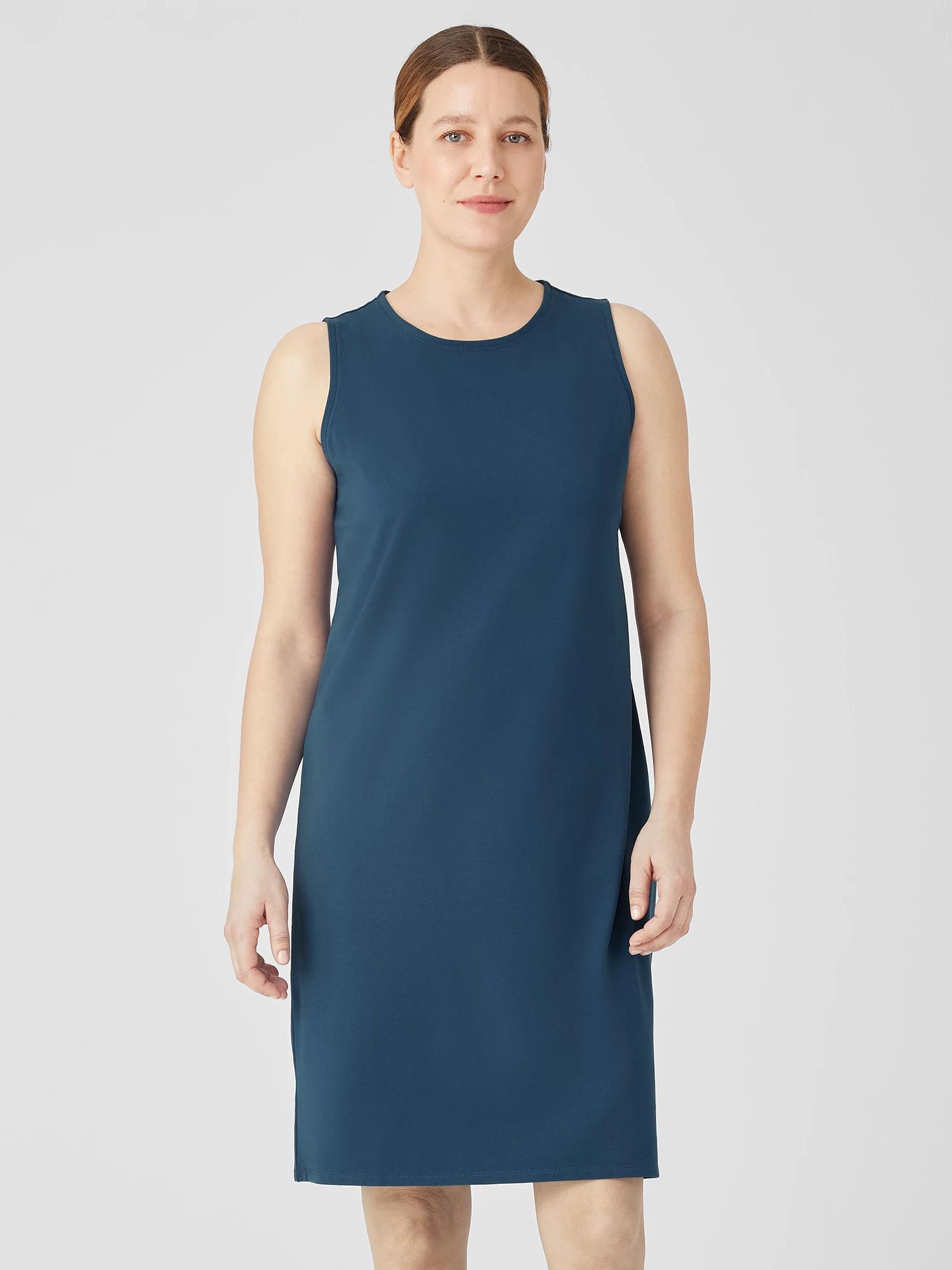 EILEEN FISHER Pima Cotton Stretch Jersey Tank Dressfemale Product Image