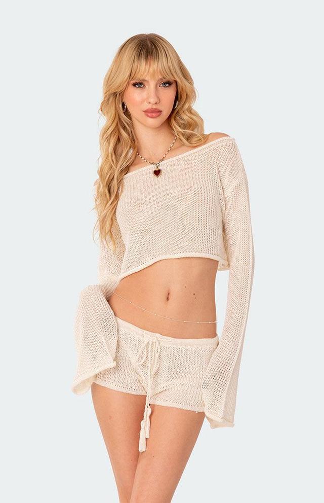 Edikted Womens Riya Off Shoulder Knitted Crop Top Product Image