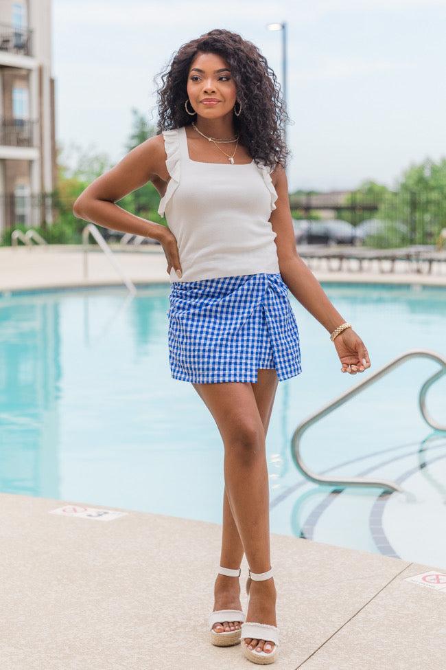 Summertime Muse Ivory Ruffle Sleeve Sweater Tank Product Image