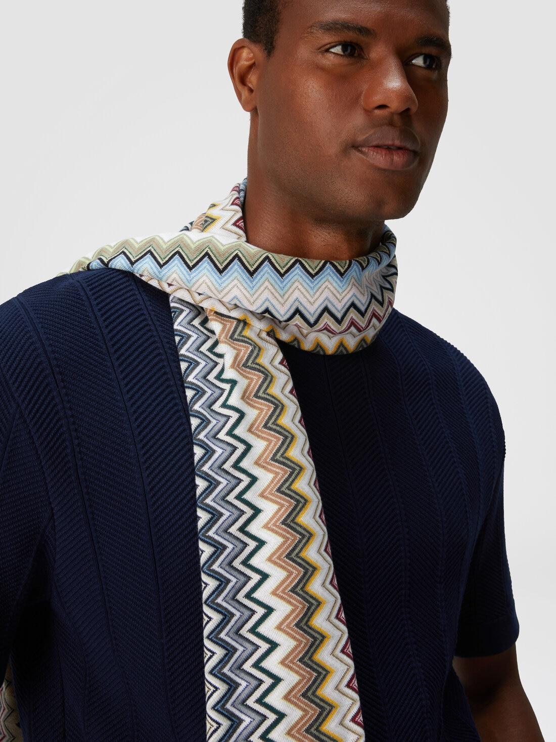 Cotton chevron knit scarf Multicoloured | Missoni Product Image