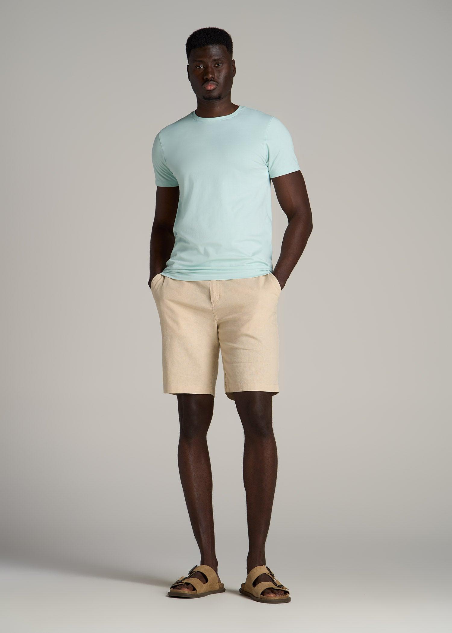 Stretch Cotton MODERN-FIT T-Shirt for Tall Men in Mint Male Product Image