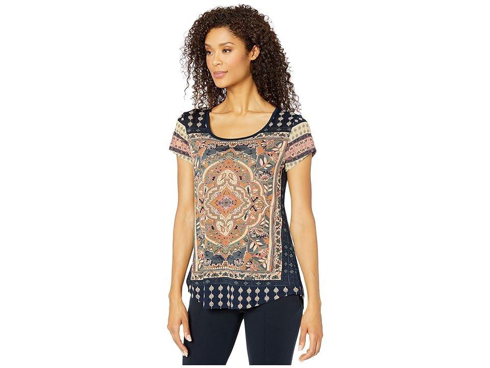 Lucky Brand Persian Carpet Tee (Navy Multi) Women's T Shirt Product Image