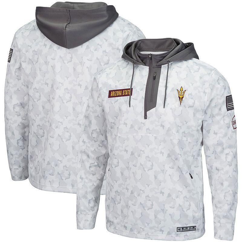 Mens Colosseum Arctic Camo Arizona State Sun Devils OHT Military Appreciation Quarter-Zip Hoodie Product Image