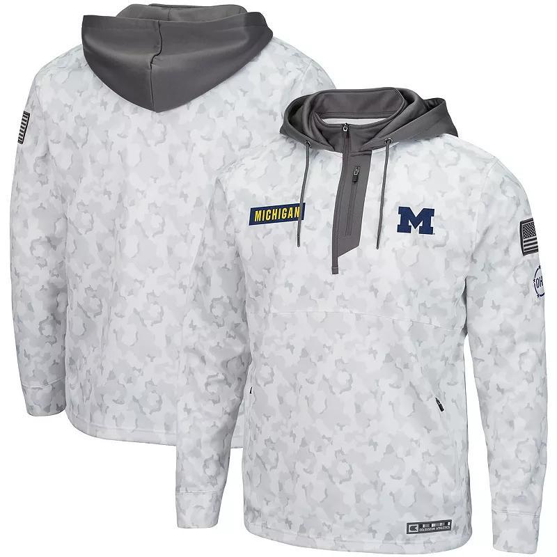 Mens Colosseum Arctic Camo Michigan Wolverines OHT Military Appreciation Quarter-Zip Hoodie Product Image