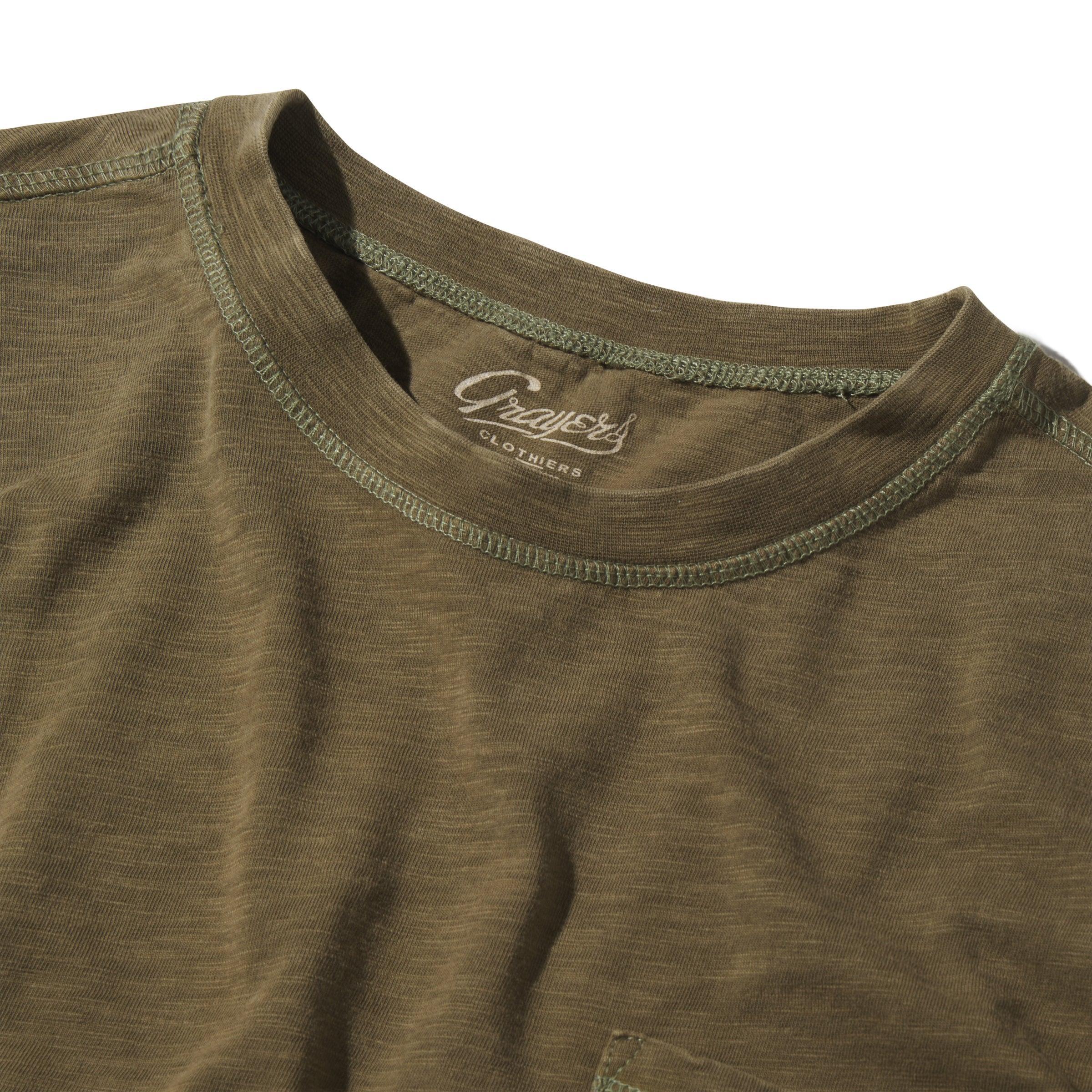 Hewitt Garment Dyed Pocket Tee - Military Olive Product Image