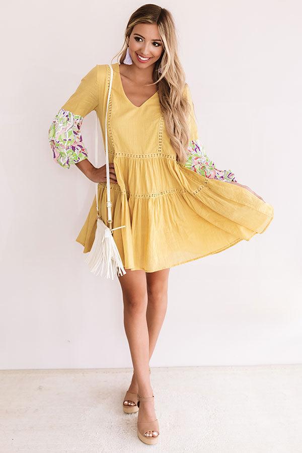 Tranquil Paradise Shift Dress In Primrose Yellow Product Image