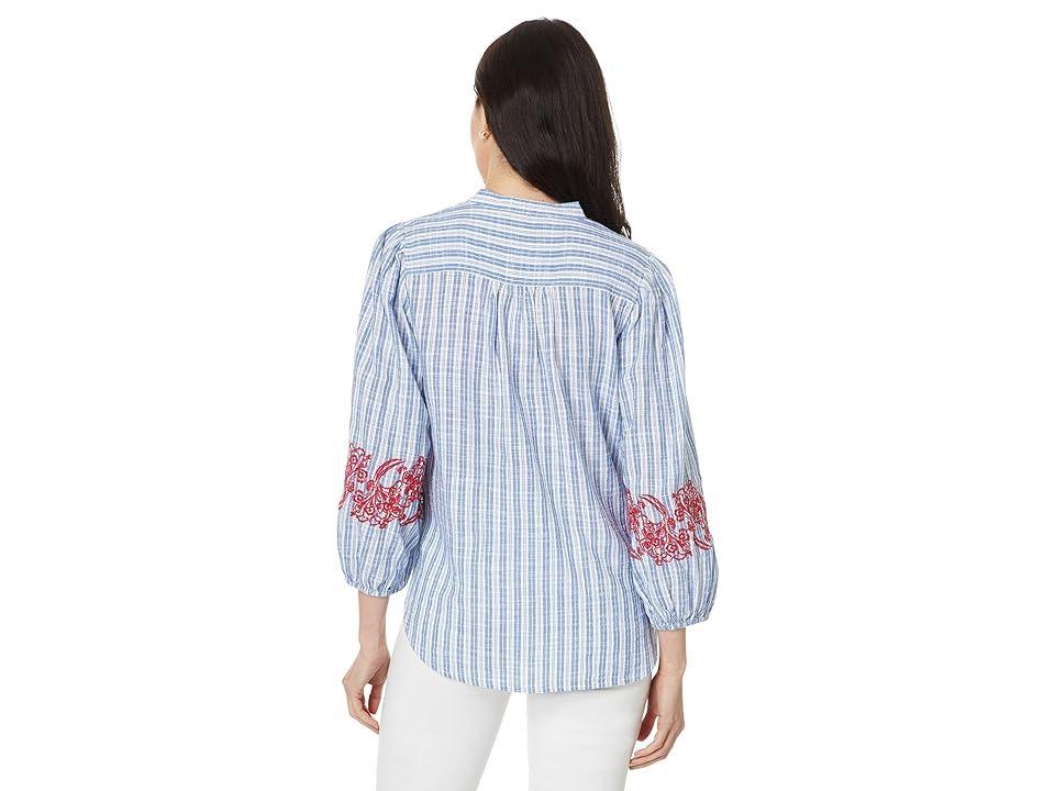 Women's Striped Embroidered Tunic Top Product Image