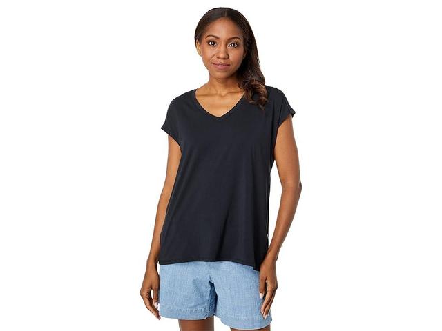 L.L.Bean Beyond Soft Short Sleeve V-Neck Tee (Midnight ) Women's Clothing Product Image