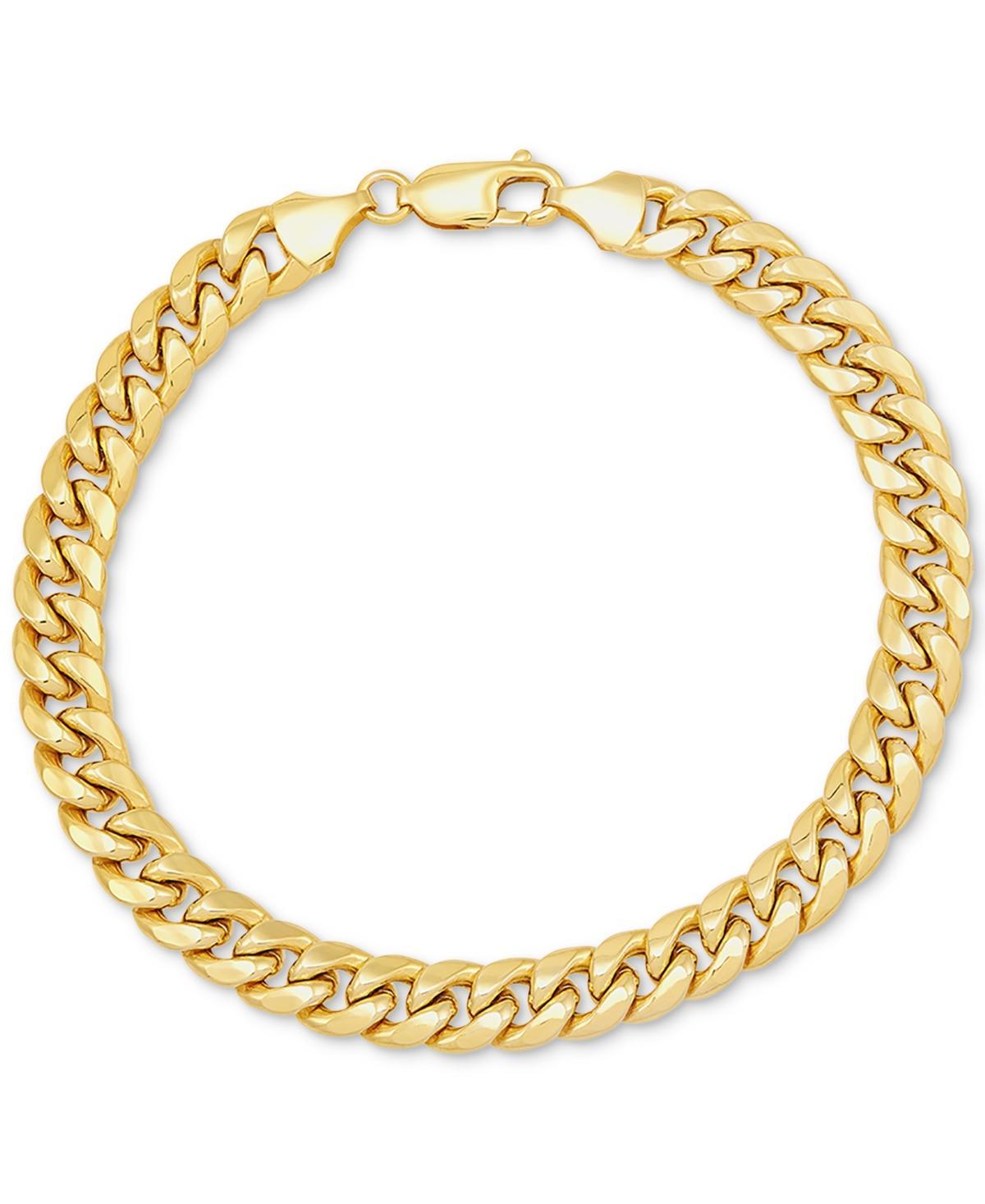 Italian Gold Mens Miami Cuban Link 8-1/2 Bracelet (7mm) in 10k Gold Product Image