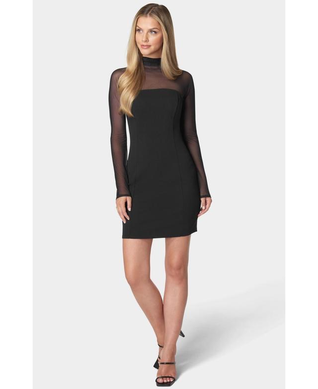 Bebe Womens Mock Neck Long Sleeve Dress Product Image