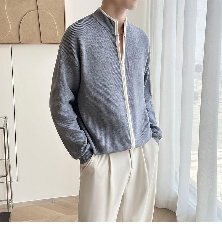 Mock Neck Zip-Up Cardigan Product Image