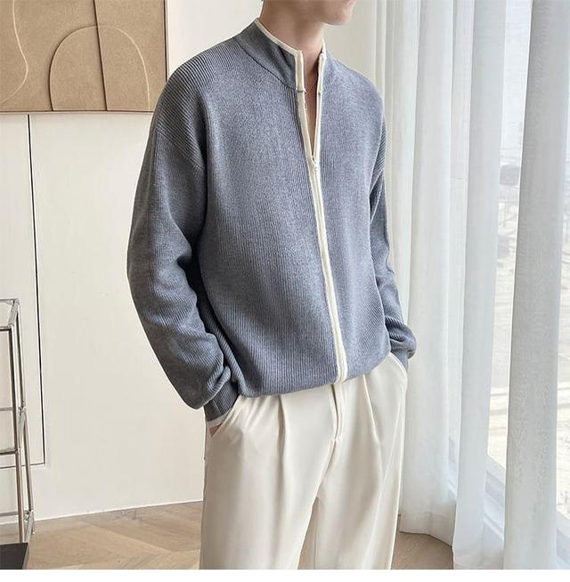 Mock Neck Zip-Up Cardigan Product Image