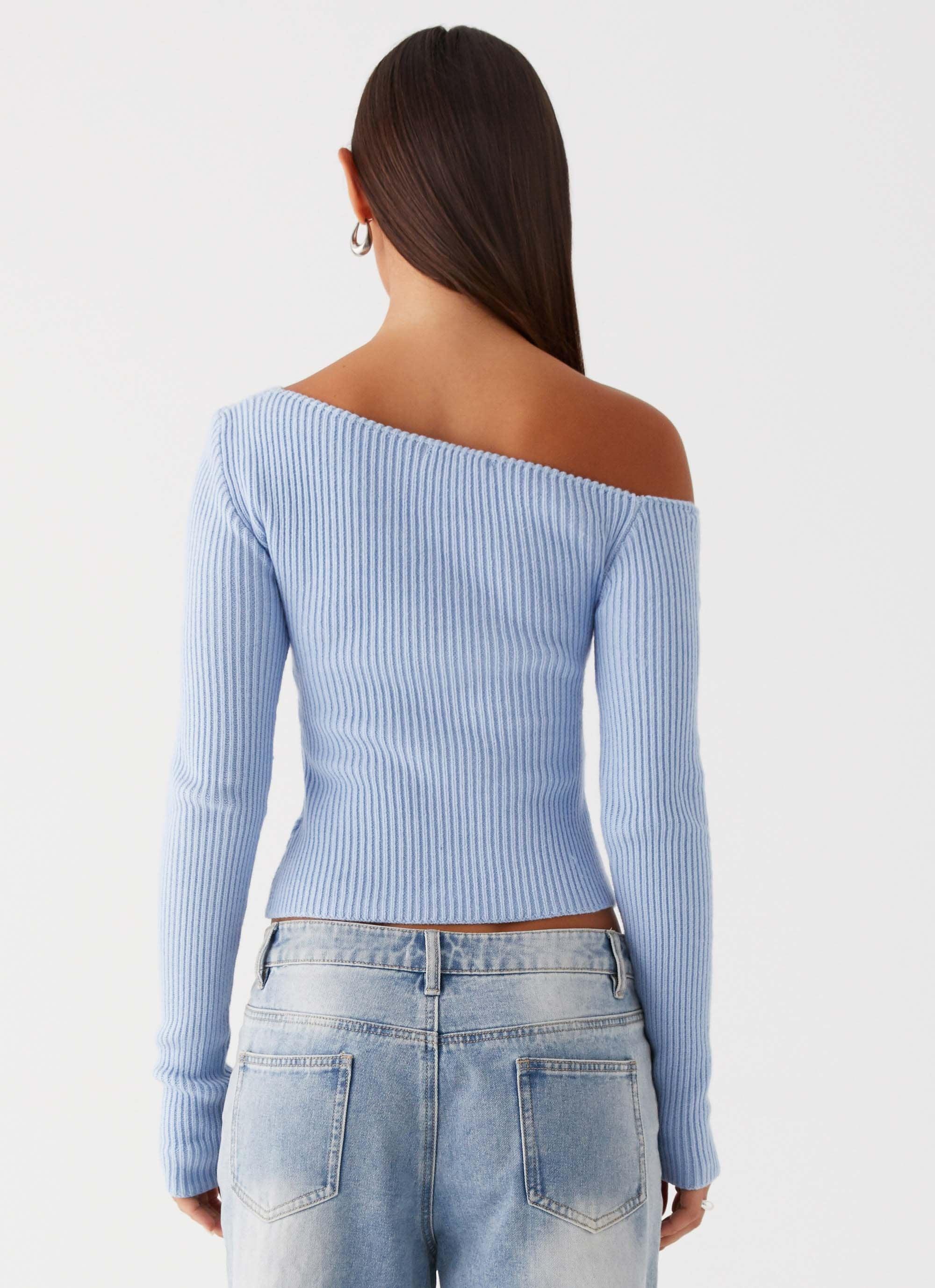 Waverly Knit Top - Sky Blue Product Image