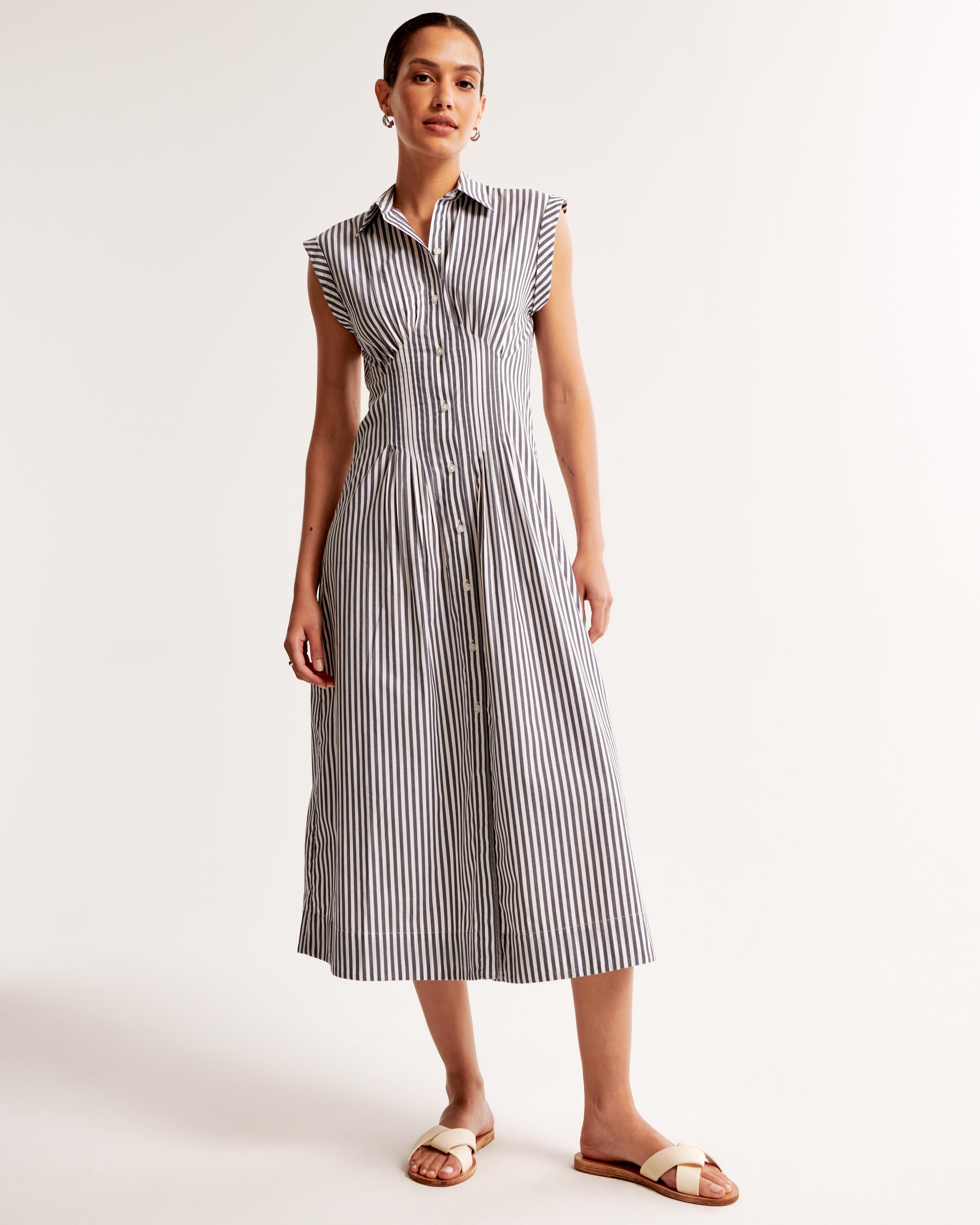 Short-Sleeve Midi Shirt Dress Product Image