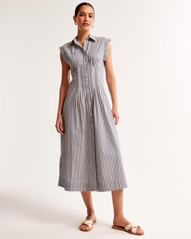 Short-Sleeve Midi Shirt Dress Product Image