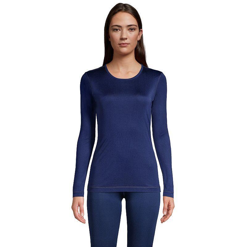 Womens Lands End Silk Interlock Crewneck Undershirt Product Image