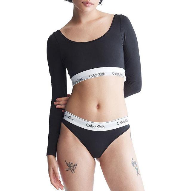 Calvin Klein Modern Cotton Unlined Long Sleeve Bralette QF7010, Womens Product Image